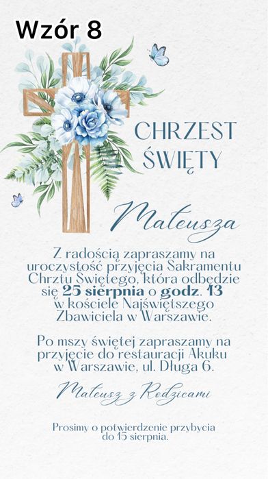 E-zaproszenie na telefon chrzest zaproszenie