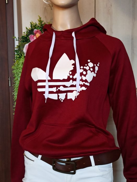 Sg Bordowa bluza z kapturem 36 , S bluza damska 36 , S