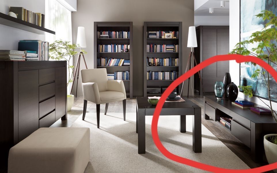 Półka rtv Black Red White kolekcja august