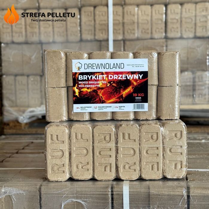 Brykiet drzewny ruf PREMIUM kostka liściasty-dębowy