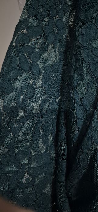 Vestido comprido verde escuro S/M em renda