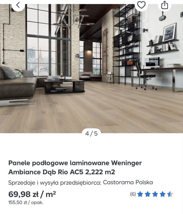 Panele podłogowe używane 30m2 dąb rio weninger castorama