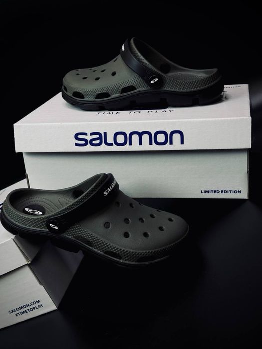 Новинка!! Якісні чоловічі сабо Salomon• крокси хакі •дихаючий верх • не потіють • крокси саломон• літнє вщуття для чоловіків від саламон
