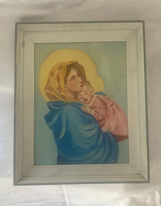 Obraz Matka Boża z Dzieciątkiem - vintage