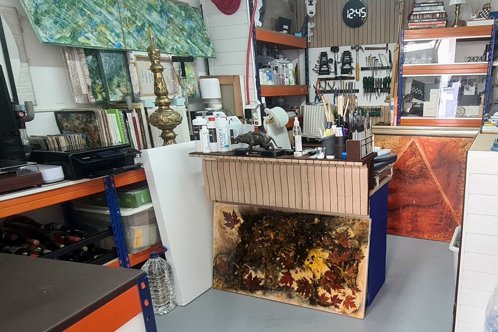 Pintura Acrílico S/Tela Abstrato com resina epoxy de José Barbosa