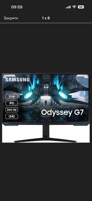 Samsung Odyssey G7 32" 4R 144Гц Gaming Monitor LS32BG700