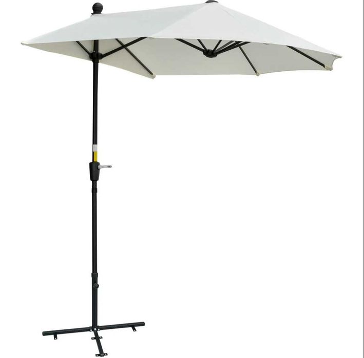Parasol Przyścienny na Balkon Taras 2x1.9m Półokrągły z Korbą