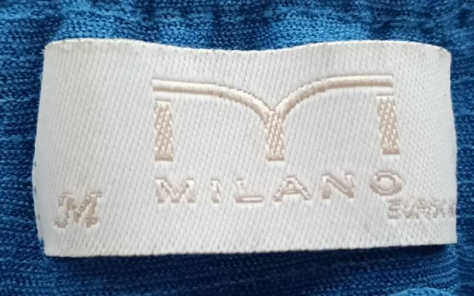 Blusa azul ombro a ombro Milano com Folho – Tamanho M