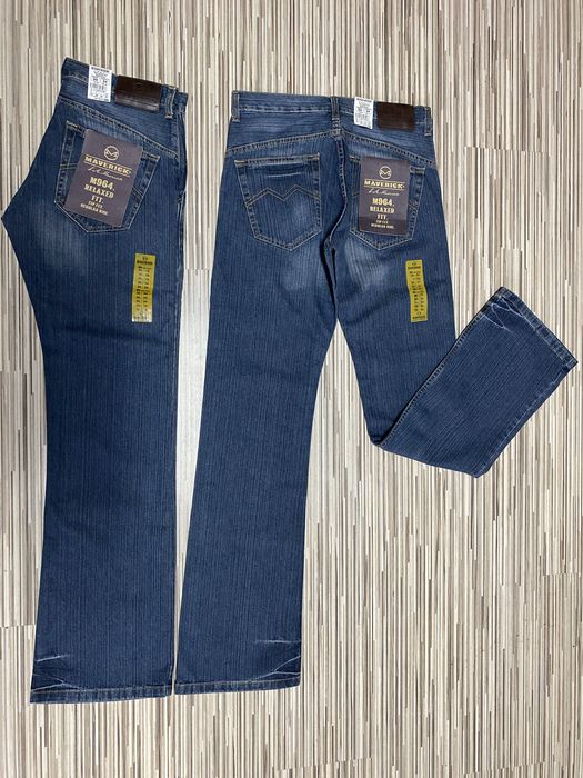 Spodnie męskie jeans 31/34 pas 82 cm komplet 2 sztuki Maverick nowe granat