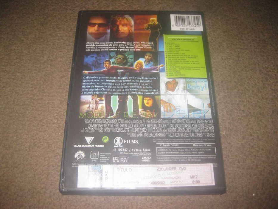 DVD "Zoolander" com Ben Stiller