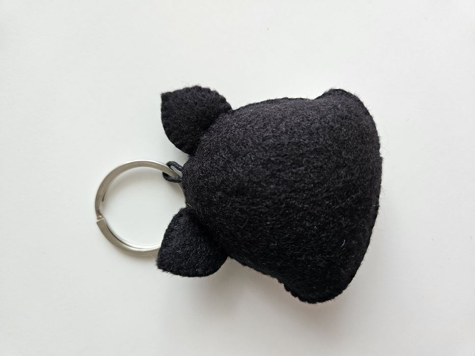 Brelok do kluczy pies, breloczek husky czarny, filc 6cm