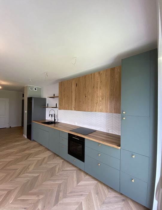 Debowa kuchnia na wymiar blat blaty fronty lite drewno