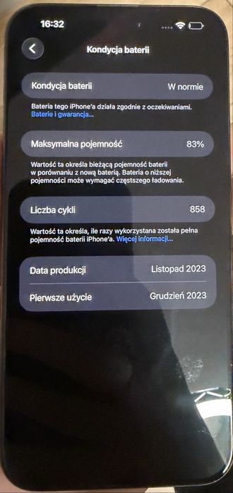 Iphone 15 pro max 256gb stan bardzo dobry 83%baterii