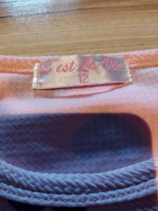 Tunika brzoskwiniowa w czarne serca r.140