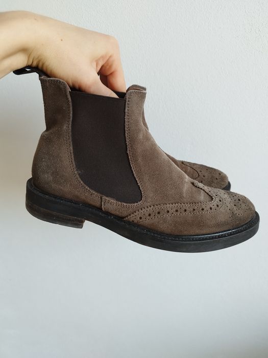 Skórzane botki damskie frau