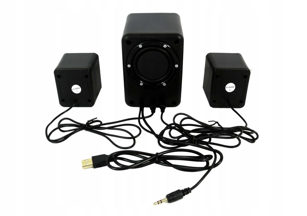 ZESTAW Głośniki Komputerowe SUBWOOFER 2.1 USB SD radio fm aux LED
