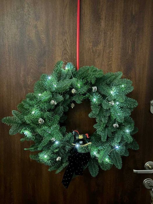 Wianek na święta naturalny .Wieniec Bożonarodzeniowy.