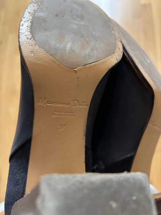 Botki Massimo Dutti skóra naturalna zamsz