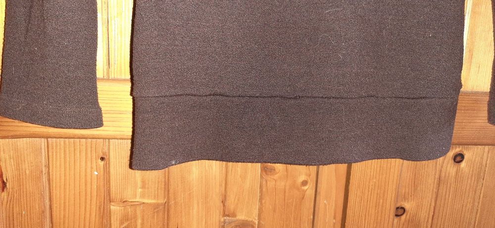 Sweter elegancki Miss Classic L brązowy z kołnierzem idealny do biura