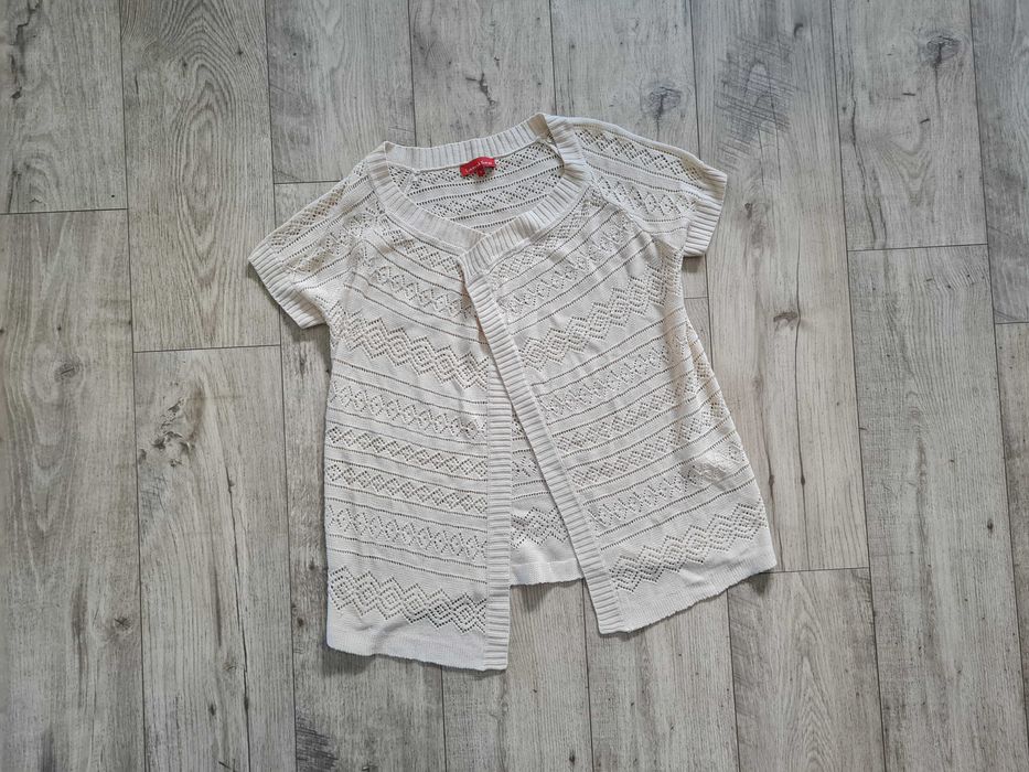 Narzutka sweter kardigan rozpinany ażurowy Laura di Sarpi 36/S