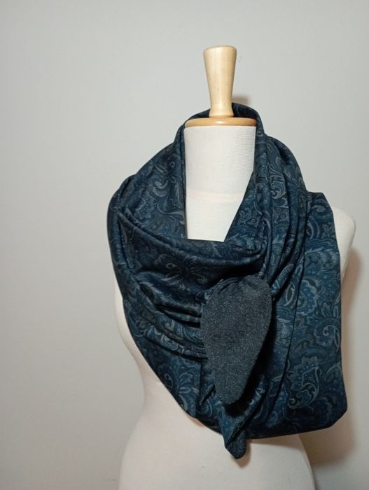 Duża chusta z klamrą, pareo, handmade