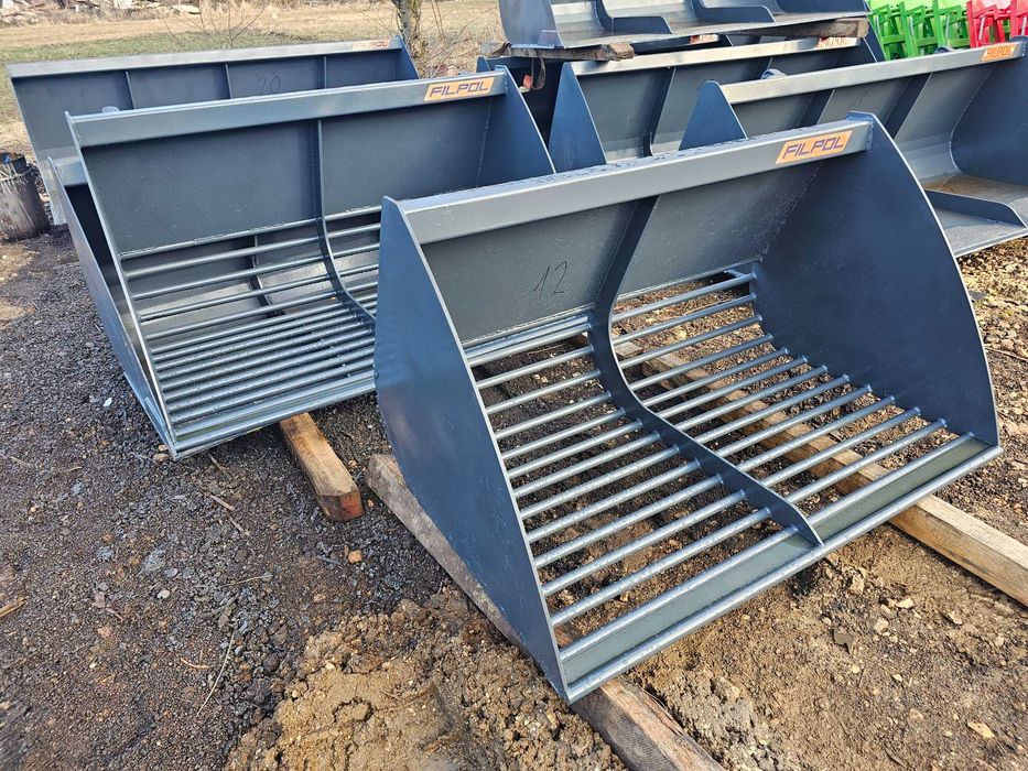 ŁYCHA ażurowa przesiewowa łyżka do tura mocowanie euro i inne DOWÓZ