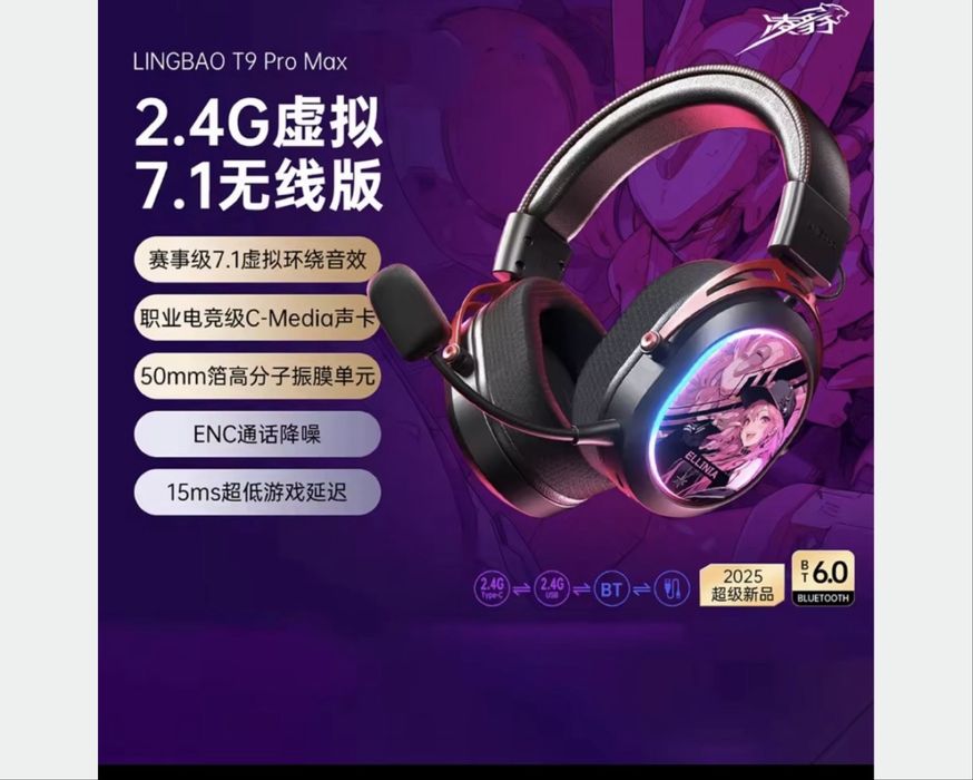 Игровые наушники аниме anime LingBao T9 Pro Max