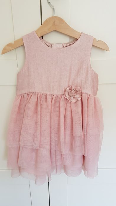 Sukienka dziewczęca elegancka hm h&m tiulowa różowa odświętna 86