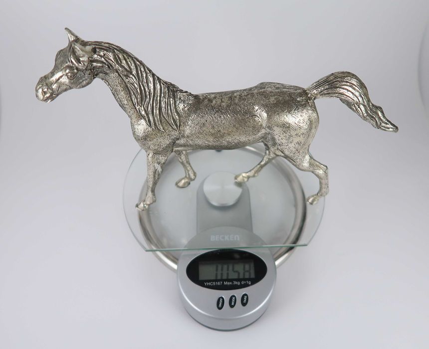 Escultura Art Deco - Cavalo em latão prateado