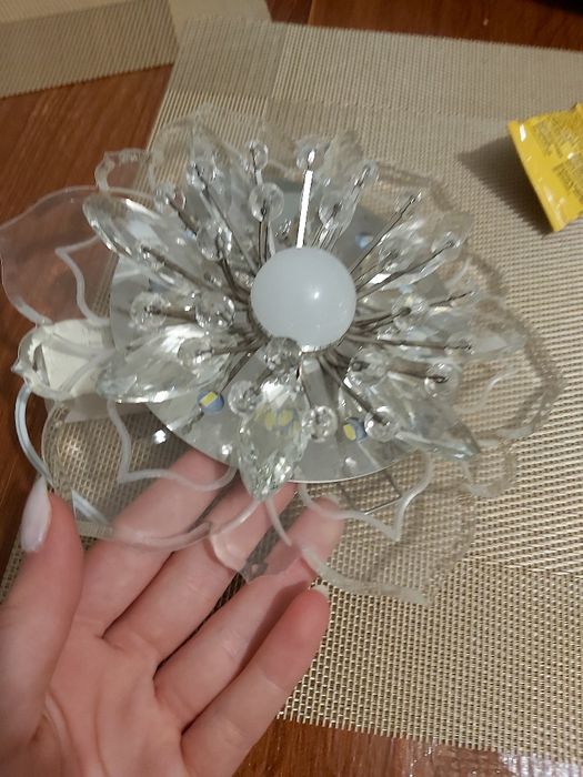 Lampada de vidro em forma de flor