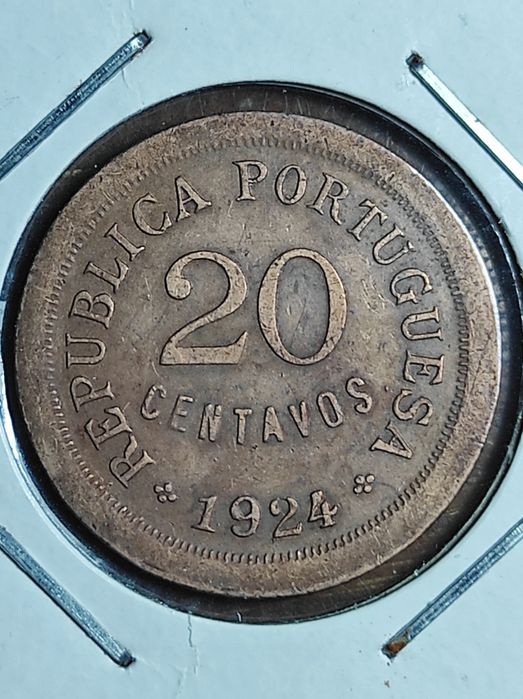 3 moedas 20 centavos de 1920, 1924 e 19255