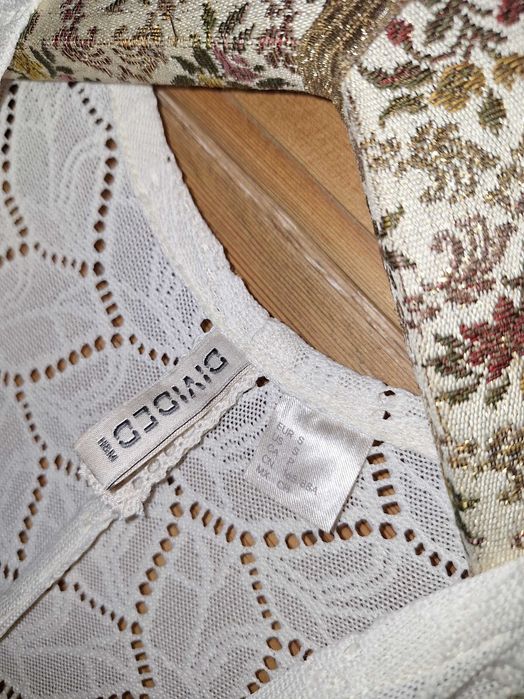 H&M Narzutka sweter jak koronka roz 36 kremowa