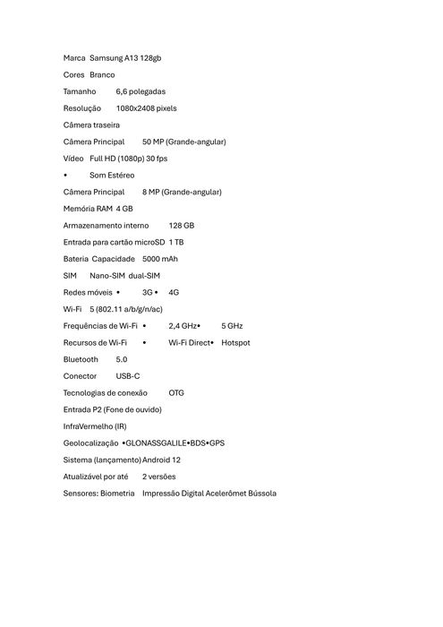 Smartphone Samsung A13 128GB