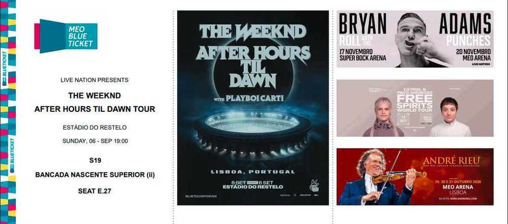 Bilhete The Weeknd