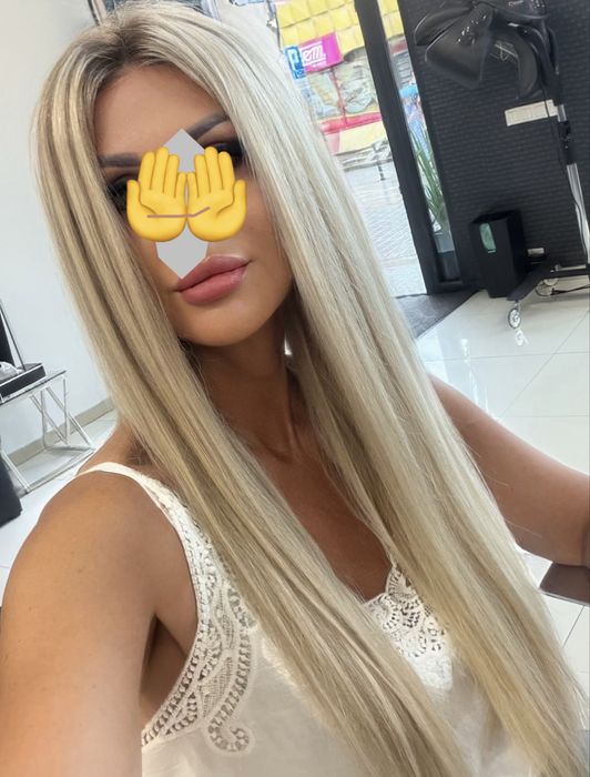 Peruka z wlosow naturalnych  luksusowy blond