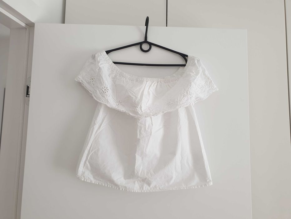 Biała hiszpanka koszulka bluzka XS marki House.  100% bawełna NOWA