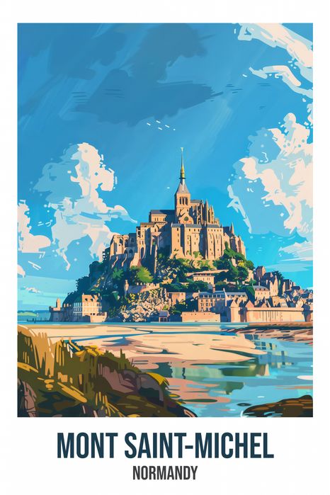 Plakat 61x91,5cm Mont Saint-Michel, Normandy