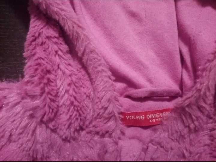 Colete de pelo lilás - tamanho 4/5 anos