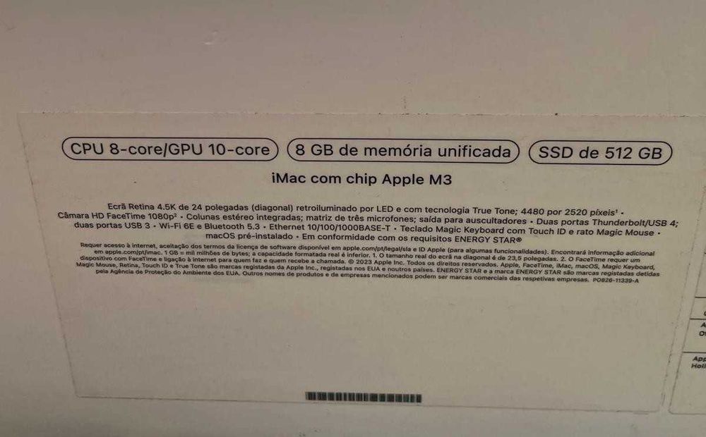iMac Apple M3 24” Azul – Como Novo | 8GB RAM + 512GB SSD
