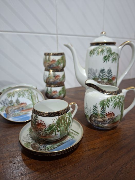 Conjunto de chá/café com decoração chinesa