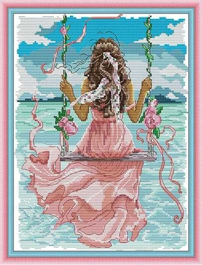 Zestaw do haftu krzyżykowego 'Dziewczyna nad morzem" Nowy