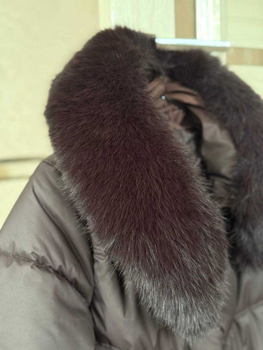 куртка шоколадна зимова жіноча 46 розмір S-M