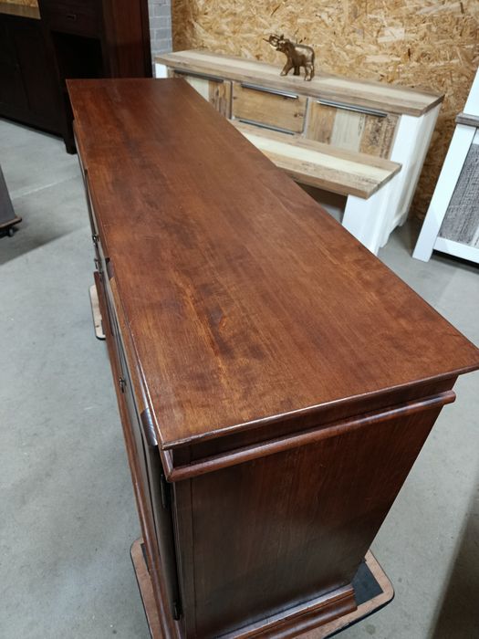 Komoda drewniana klasyczna 160 cm, brązowa