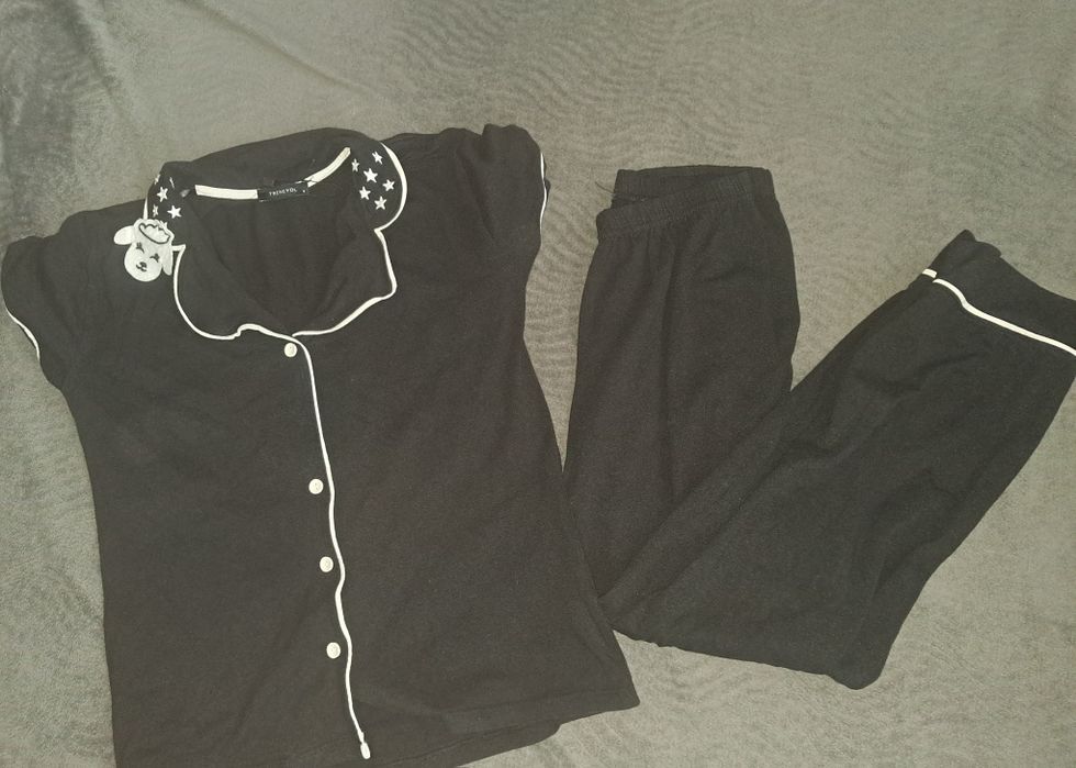 Czarna piżama damska Trendyol S dwuczęściowa