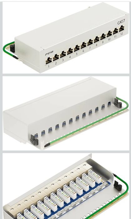 FGB CAT 7 panel krosowy pole rozdzielcze 12 portów, 1HE,