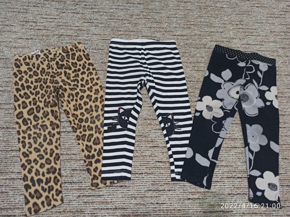 Zestaw komplet trzy pary legginsy 92/98