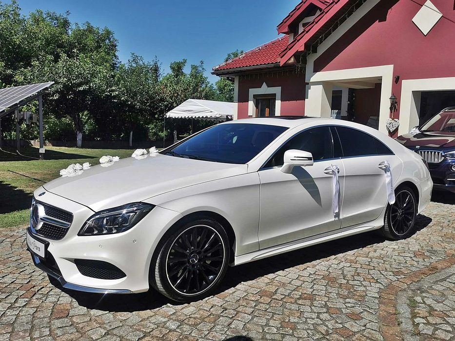 Mercedes CLS Biała Perła Samochód/Auto do Ślubu Wesele Cennik
