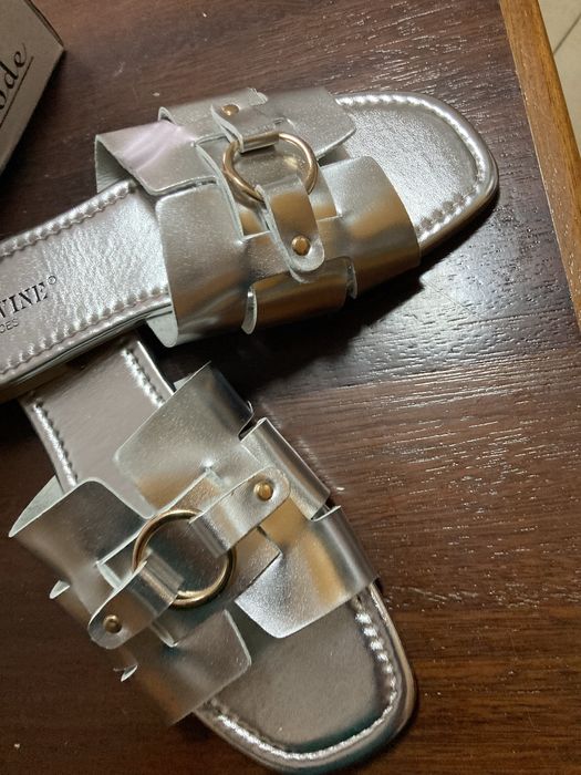 Chinelos Novos Prateados