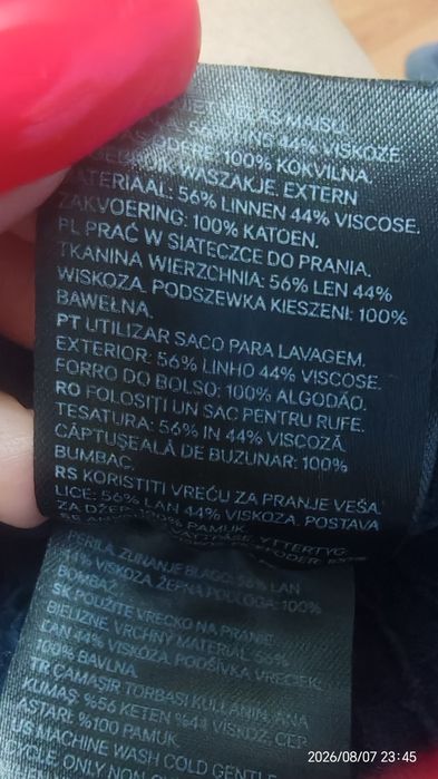 Spodenki szorty bermudy 36 h&m len wiskoza granatowe