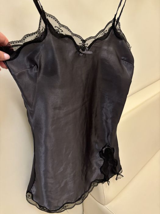 Szaro stalowa koszulka bielizniana do spania secret